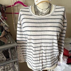 Striped Gray and White Sweater